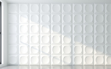 Light and shadow of window frame with 3d wall panel. 3d rendering