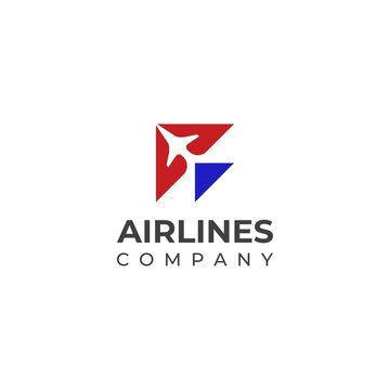 Minimal Simple Airlines airways airplane logo flat vector illustration