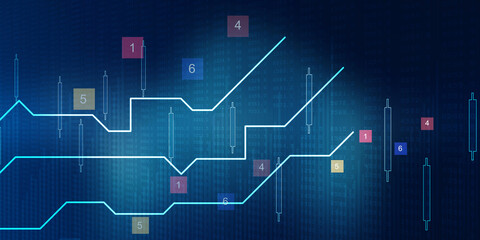 2d rendering Stock market online business concept. business Graph 
