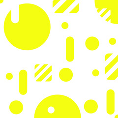 Circle square shape of bright yellow color flat design pattern on white background. vector illustration