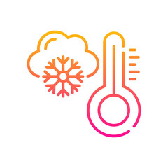 Cold temperature vector gradient icon style illustration. EPS 10 file