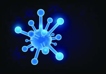 Coronavirus 2019-nCov concept, Asian flu outbreak. Blue glow vector illustration. 
