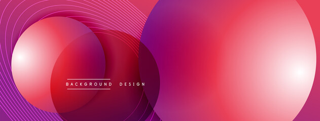 Gradient circles with shadows. Vector techno abstract background. Modern overlapping forms wallpaper background, design template