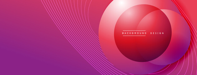 Gradient circles with shadows. Vector techno abstract background. Modern overlapping forms wallpaper background, design template