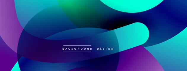 Abstract overlapping lines and circles geometric background with gradient colors