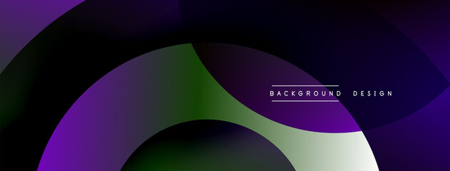 Abstract overlapping lines and circles geometric background with gradient colors