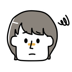 がっかりしている女の子の顔アイコン