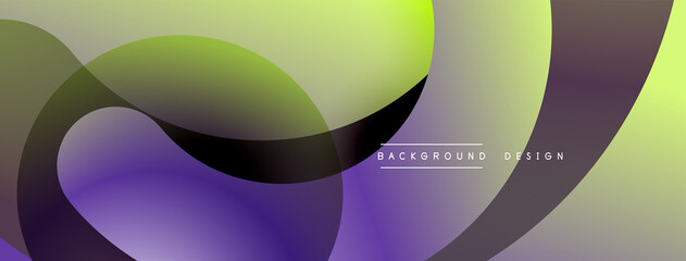 Abstract overlapping lines and circles geometric background with gradient colors