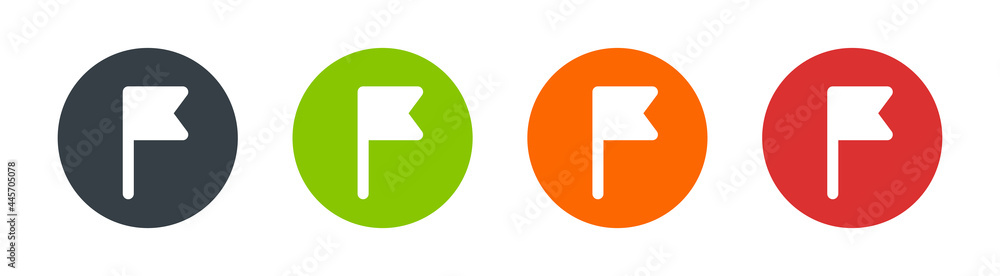 Poster Flag icon. Simple element on circle button illustration