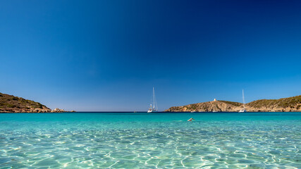 Turredda beach, Sardinia, in a summer day