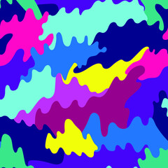 Seamless abstract artwork with funny wave camouflage pattern