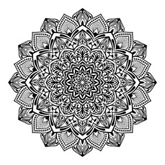 Mandala pattern Coloring Page for adults and children, tile pattern, greeting card, sticker, lace and tattoo. decoration for interior design. Vector ethnic oriental circle ornamen