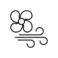 Air flow vector outline icon style illustration. EPS 10 file