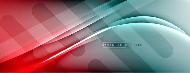 Abstract background - lines composition created with lights and shadows. Technology or business digital template. Trendy simple fluid color gradient abstract background with dynamic