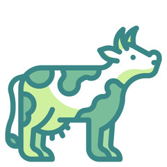 cow blue line icon