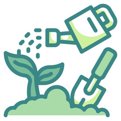 gardening blue line icon