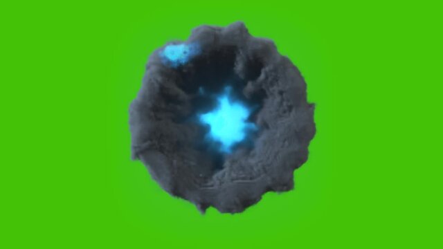 Green Screen Smoke Energy Dimensional Portal 3D Animation Rendering 4K