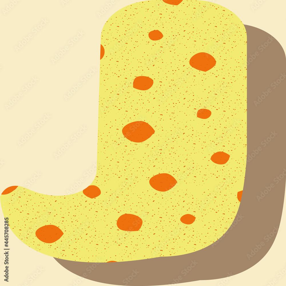 Poster letter j from the alphabet vector seamless repeat pattern print background