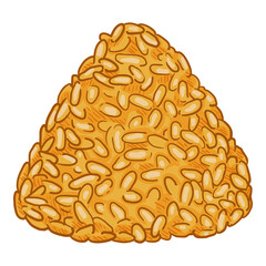 Onigiri. Vector Cartoon Illustration of Japanese Rice Ball.