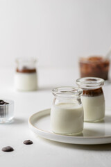 panna cotta with chocolate in a jar