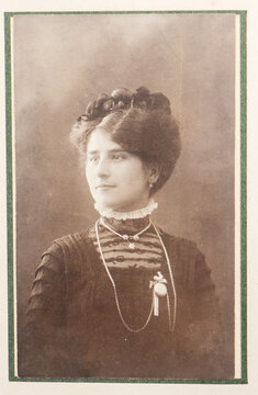 old photo portrait of young woman