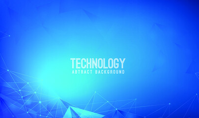 Vector design digital technology concept, Abstract Futuristic - Polyhedron Molecular Technology On Dark Blue Background Illustration
