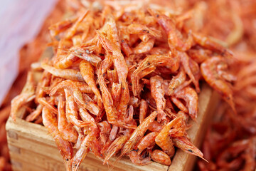 dried shrimp in a market