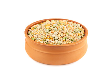 Mixed groats in bowl