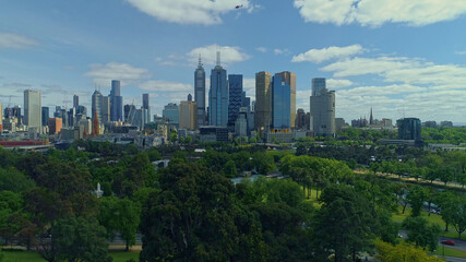 Melbourne City Aerial Daytime Australia