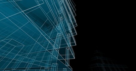 Modern architecture digital background 3d illustration