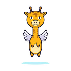Cute giraffe cartoon character design