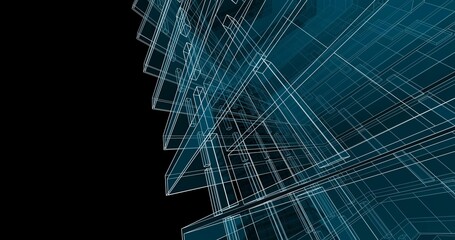 Modern architecture digital background 3d illustration