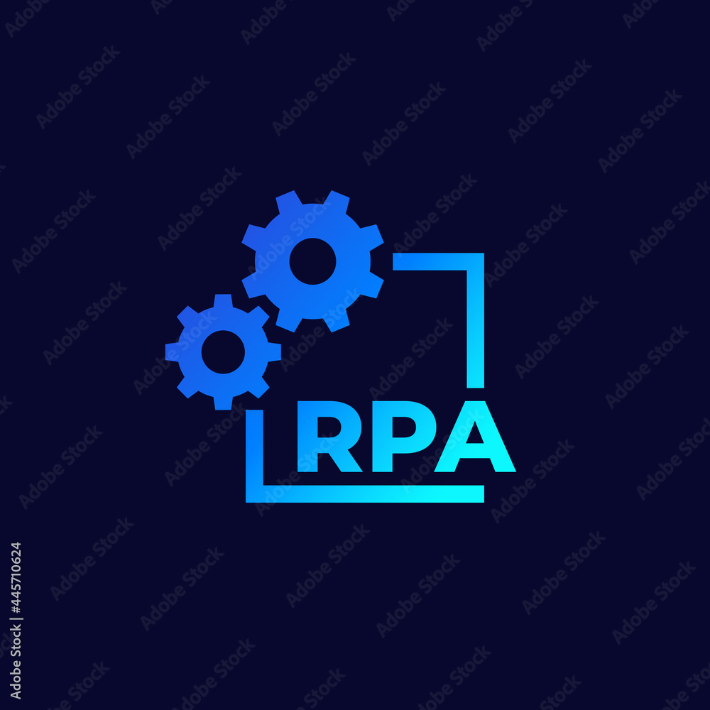 Canvas Prints RPA, robotic process automation concept, vector icon with gears