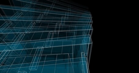 Modern architecture digital background 3d illustration