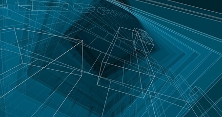 Modern architecture digital background 3d illustration