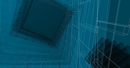 Modern architecture digital background 3d illustration