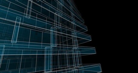 Modern architecture digital background 3d illustration