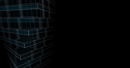 Modern architecture digital background 3d illustration