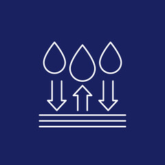 waterproof or water resistantance, linear icon
