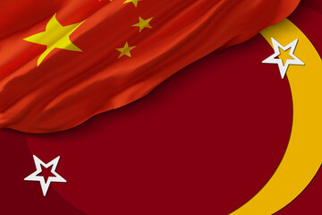 flag of china background. banner templates design. 3D illustration