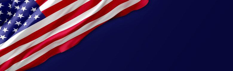 flag USA background design for independence, veterans, labor, memorial day. banner templates design. 3D illustration