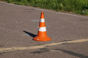 traffic cone on the road