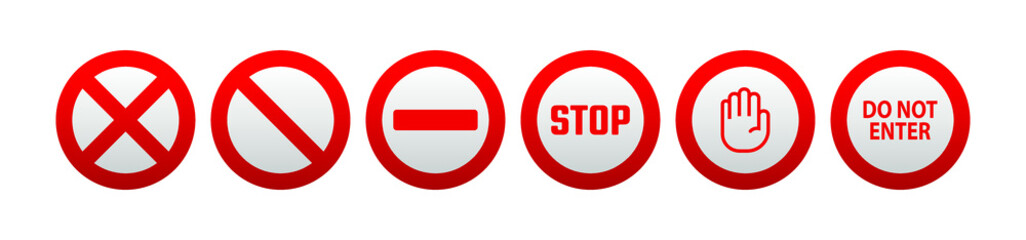 Red stop sign. Vector icon	