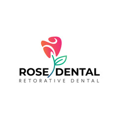 rose dental logo for restorative dental clinic, facial surgery vector