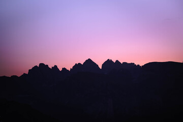 Purple Sky in the Dolomites