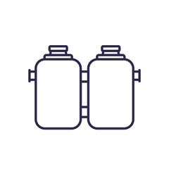 septic system with two tanks line icon