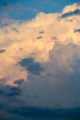 Fototapeta na wymiar Stormy weather. Dramatic sunset sky with storm clouds. Colorful dramatic sky.