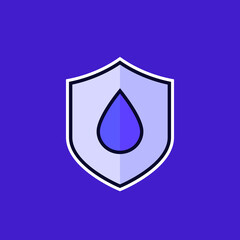 waterproof vector icon with a shield