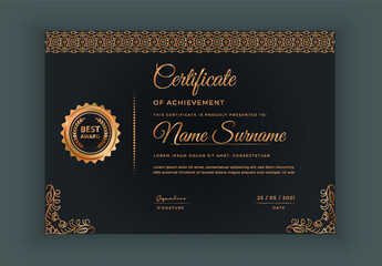 certificate of achievement modern abstract decorative design templates