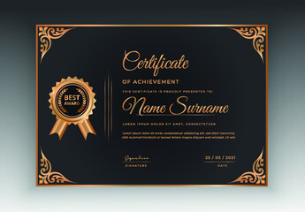 Naklejka premium certificate of achievement modern abstract decorative design templates